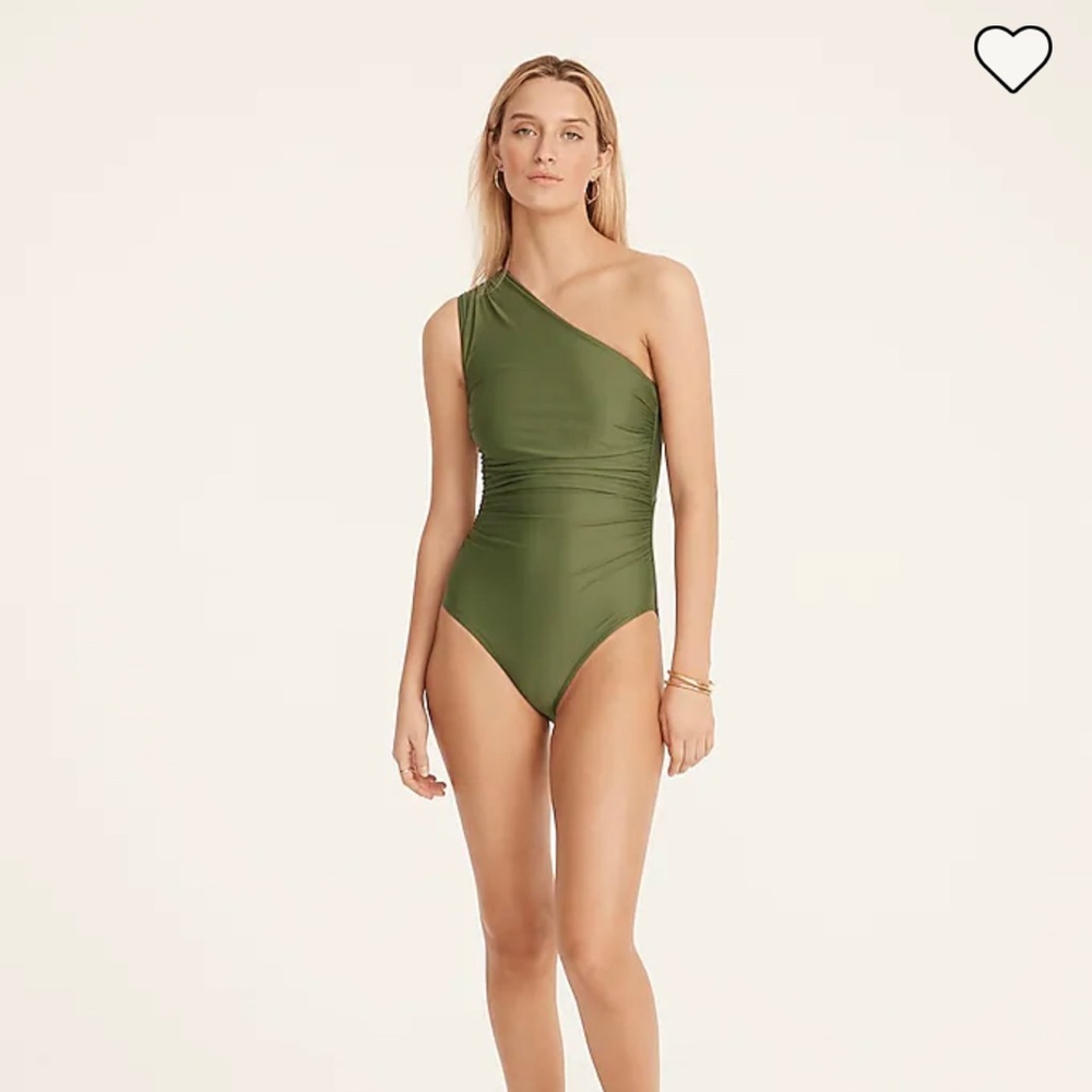 NWT J.Crew Ruched One Shoulder One Piece Bathing Swimsuit